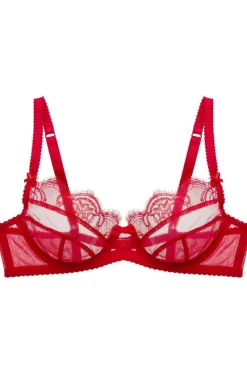 Red Lingerie | Underwired Bras>Dita Von Teese Muse Underwired Bra, Size UK 32D Vermilion