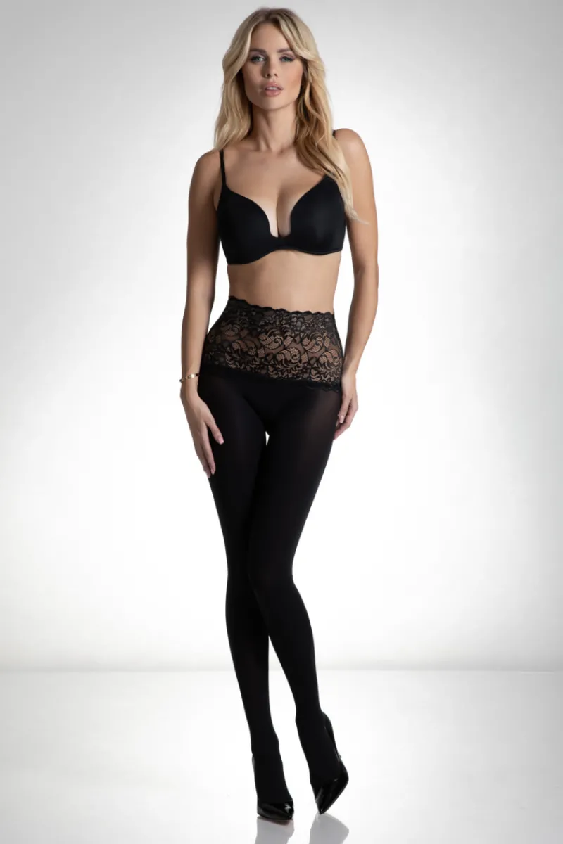 Black Tights | £30 And Under>Amour Naked Lace Top Tights 60 Denier Black