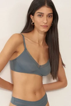 £30 And Under | Wireless Bras>Else Nano Soft Cup Bralette in Blue, Size XS (UK 32B/34A)
