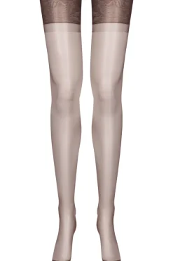 Nylon Stockings | Seamed Stockings>Maison Close Neon Orange Seam Nylon Stockings Brown