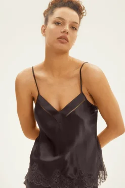 Silk Nightwear | Pyjama Tops>Simone Pérèle Nocturne Silk Camisole Black