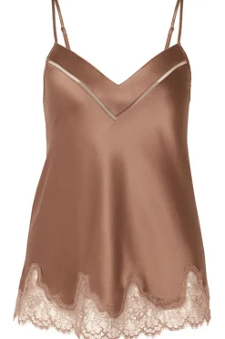 Silk Nightwear | Pyjama Tops>Simone Pérèle Nocturne Silk Camisole Macchiato