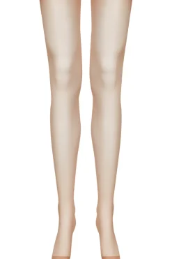 Seamed Stockings | Sheer Stockings>Maison Close Nude Cut & Curled Blue Seam Stockings 20 Denier