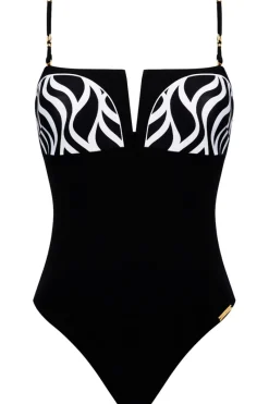 Swimsuits | Sexy Lingerie>Lise Charmel Ondes Marines Bandeau Swimsuit OndesBicolores