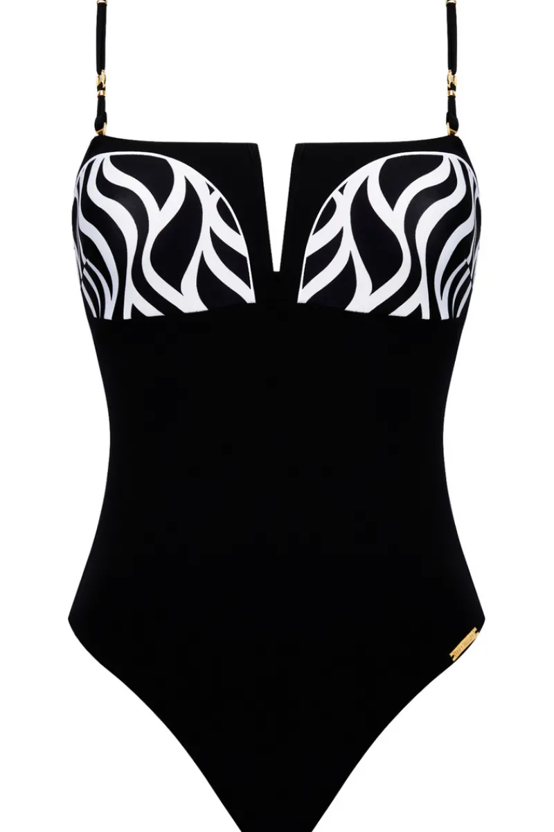 Swimsuits | Sexy Lingerie>Lise Charmel Ondes Marines Bandeau Swimsuit OndesBicolores