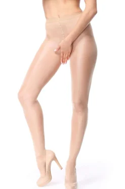 Nude Tights | Crotchless Tights>Miss O Open Crotch Tights Beige 40 Denier