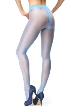 Crotchless Tights | £30 And Under>Miss O Open Crotch Tights Light Blue 20 Denier
