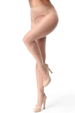 Nude Tights | Crotchless Tights>Miss O Open Crotch Tights Nude 20 Denier