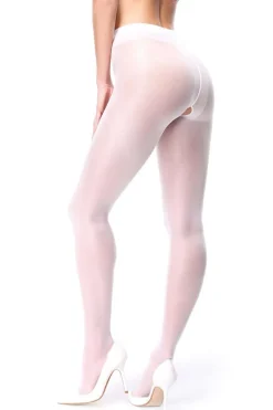 Crotchless Tights | £30 And Under>Miss O Open Crotch Tights White 40 Denier