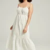 Bridal & Honeymoon Lingerie | Ready To Wear>Nudea Organic Cotton Maxi Trapeze Dress in White