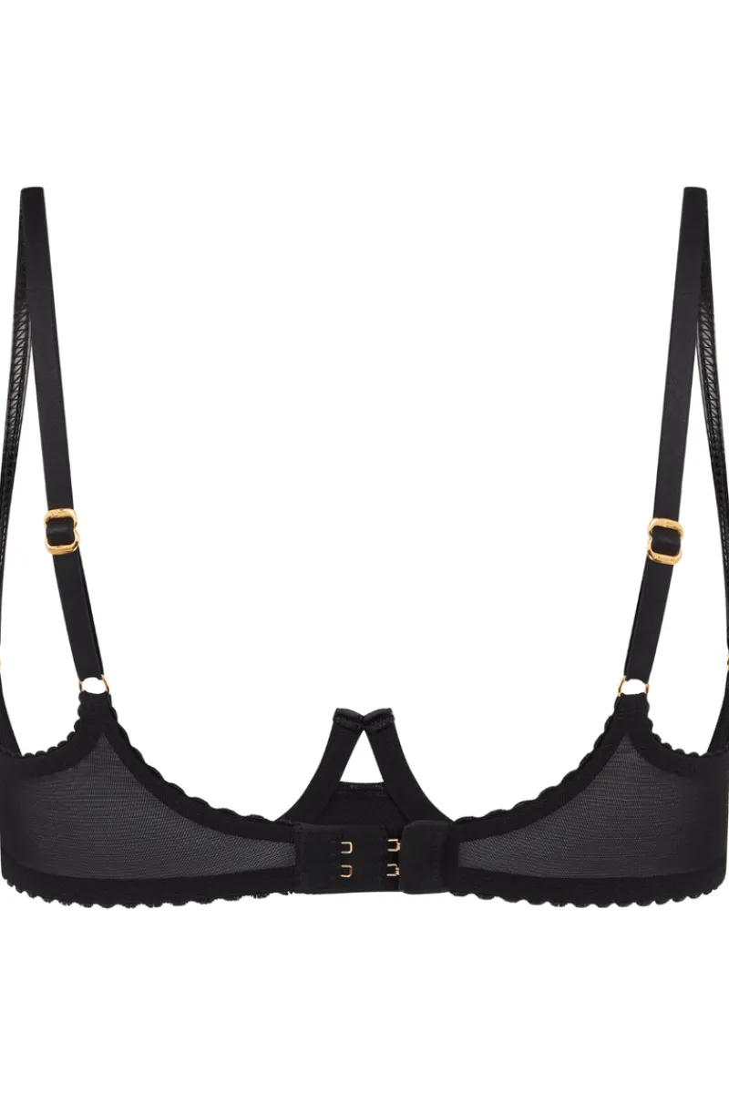 Crotchless Lingerie | Sheer Lingerie>Agent Provocateur Ozella Open Underwired Bra, Size 5 (UK 14) Black