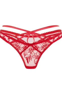 Red Lingerie | Sheer Lingerie>Agent Provocateur Ozella Thong, Size 4 (UK 12) Red