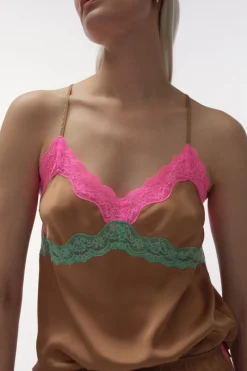 Pyjama Tops | Ready To Wear>Love Stories Pandora Satin Camisole, Size XS (UK 6) Brown