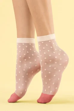 £30 And Under | Sheer Lingerie>FiORE Panna Cotta Socks 8 Denier Vanilla