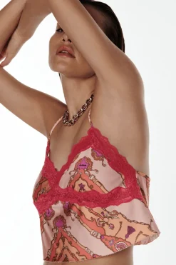 Pyjama Tops | Ready To Wear>Love Stories Parker Satin Cropped Camisole ParkerPink