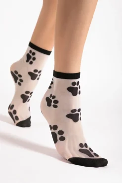 £30 And Under | Sheer Lingerie>FiORE Pawpaw Socks 20 Denier in Black/White