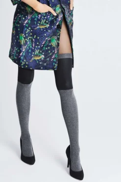Patterned Tights | Black Tights>FiORE Peiga Tights 40 Denier Black/Melange