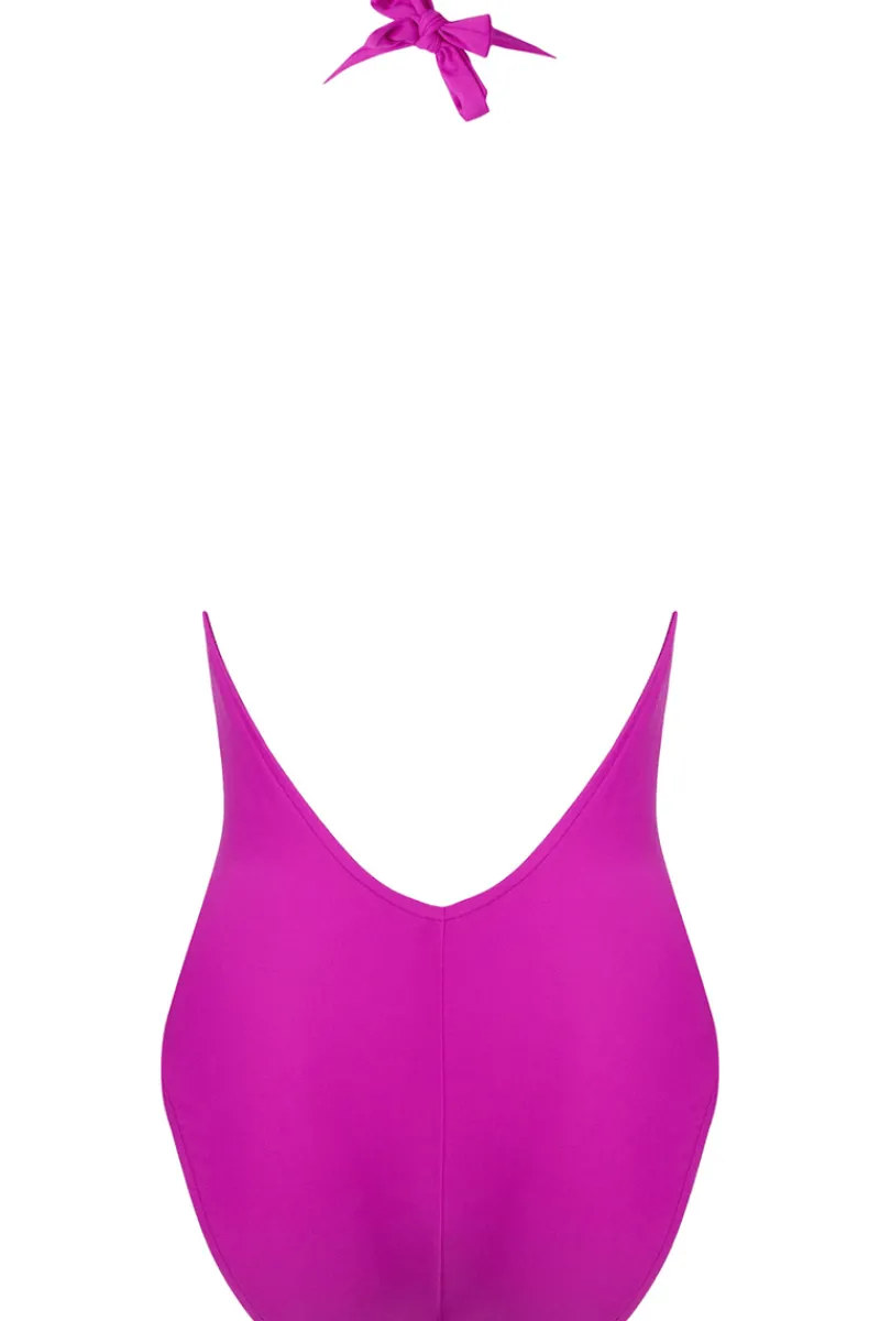 Swimsuits | Sexy Lingerie>Lise Charmel Perles Nacrées Halter Swimsuit Fuchsia