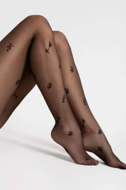 Black Tights | Patterned Tights>FiORE Petal Tights 20 Denier Black