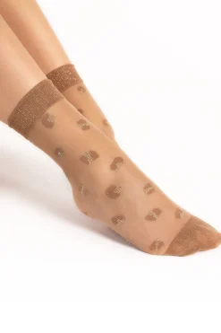 £30 And Under | Sheer Lingerie>FiORE Pop In Socks 15 Denier LightNatural/Lurex
