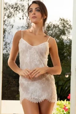 Silk Nightwear | Nighties, Babydolls & Chemises>Lise Charmel Princesse Iris Babydoll EcruNacre