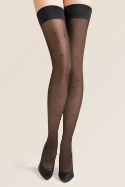 Sheer Hold Ups | Nude Hold Ups>Gabriella Puntina Polka Dot Hold Ups