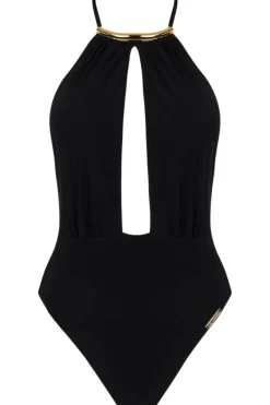 Swimsuits | Sexy Lingerie>Lise Charmel Pure Elegance Seduction Halter Swimsuit in Black