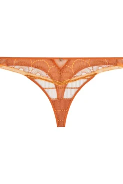 Luxury French Lingerie | Sexy Lingerie>Aubade Pure Vibration Tanga Thong, Size XS (UK 8) OrangePulp