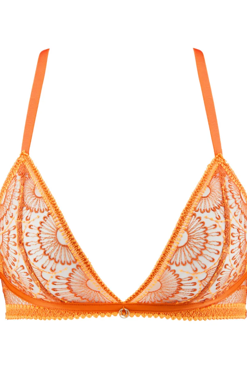 Sexy Lingerie | Luxury French Lingerie>Aubade Pure Vibration Triangle Bra OrangePulp