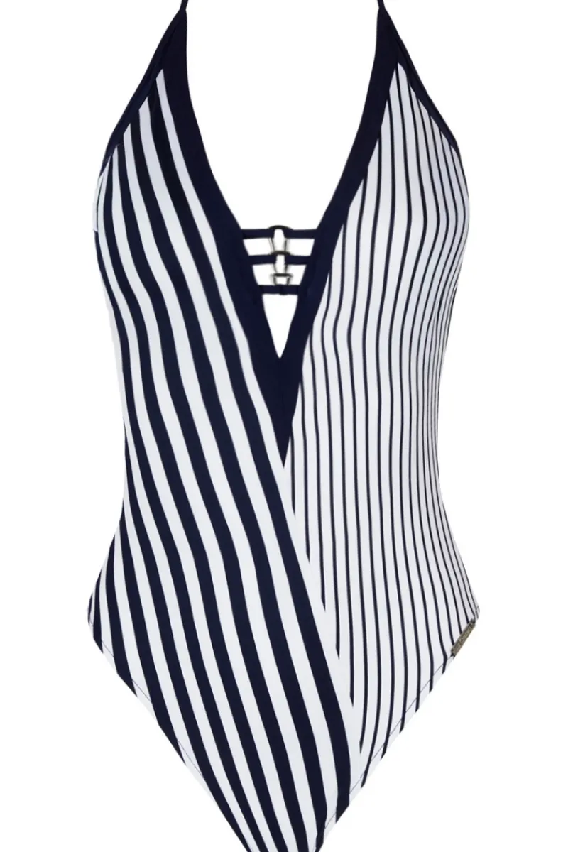 Swimsuits | Sexy Lingerie>Lise Charmel Rayure En Ligne Seduction Swimsuit RayureCroisiere