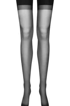 Seamed Stockings | Sheer Stockings>Maison Close Red Seam Stockings 20 Denier Black/Red