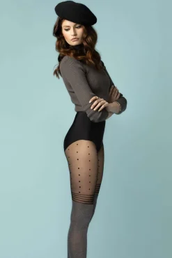 Black Tights | Patterned Tights>FiORE Rendez-Vous Cherish Me Tights 40 Denier Melange/Black