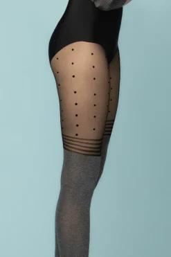 Black Tights | Patterned Tights>FiORE Rendez-Vous Cherish Me Tights 40 Denier Melange/Black