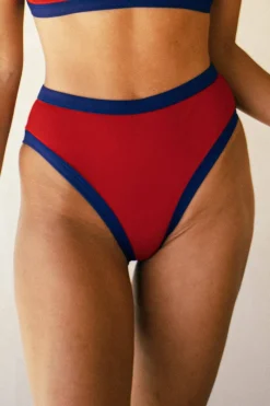 Red Lingerie | £30 And Under>Icone Swim Riccio Bikini Bottom, Size S (UK 8) Red