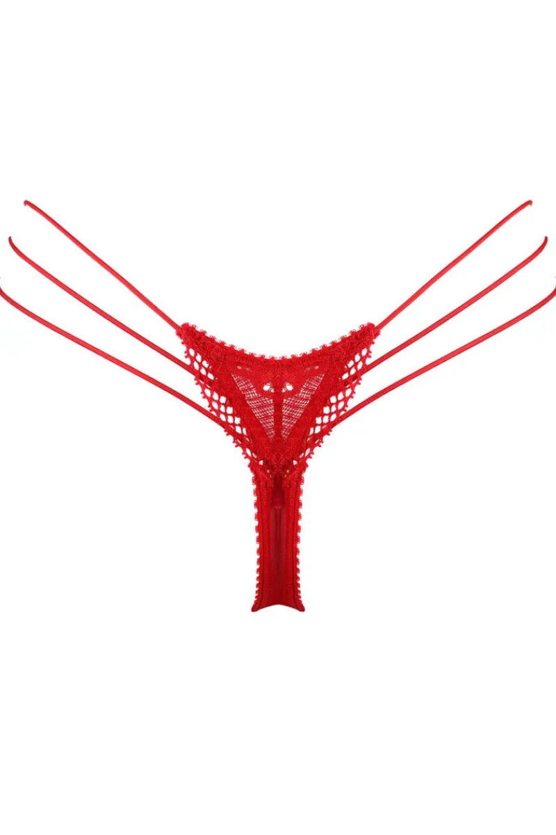 Red Lingerie | £30 And Under>Jolidon Rock DJ Mini Thong, Size XL (UK 14) Red
