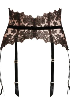 Sheer Lingerie | Suspender Belts>Dita Von Teese Rose Glambition Suspender Black