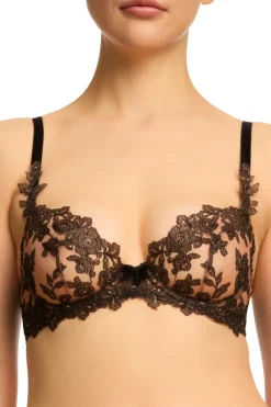 Sheer Lingerie | Balconette Bras & Demi Bras>Dita Von Teese Rose Glambition Underwire Bra Black