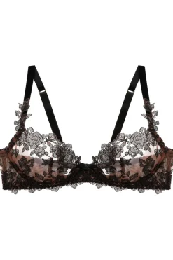 Sheer Lingerie | Balconette Bras & Demi Bras>Dita Von Teese Rose Glambition Underwire Bra Black
