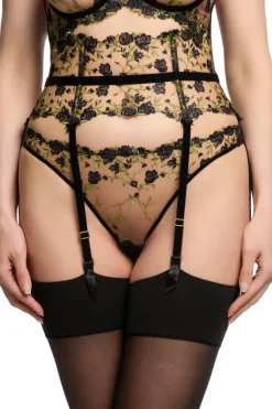 Sheer Lingerie | Suspender Belts>Dita Von Teese Rosewyn Suspender Black