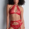 Red Lingerie | Sexy Lingerie>Aubade Rules of Attraction Suspender in Red