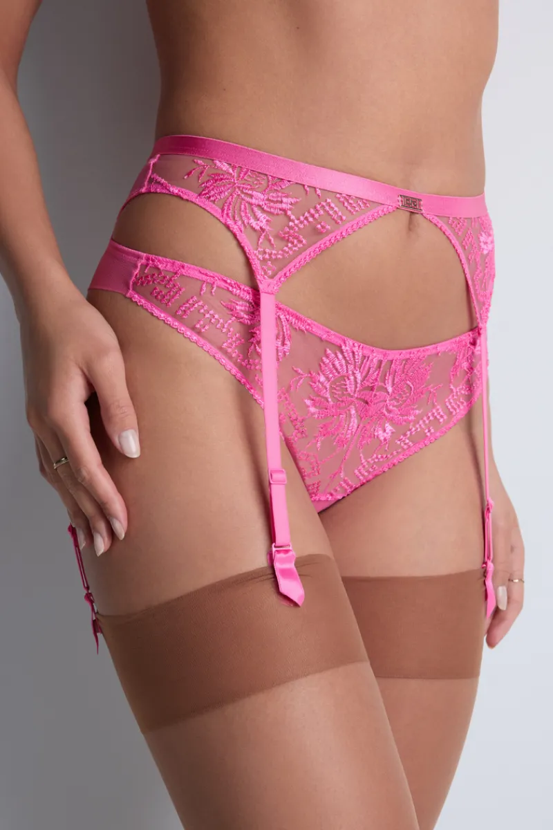 Sexy Lingerie | Luxury French Lingerie>Aubade Rules of Attraction Suspender in Pink