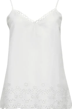 Pyjama Tops | £30 And Under>Cyberjammies Saskia Embroidered Camisole White