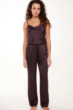 2 Piece Lingerie Sets | Lingerie Sets>Lingadore Satin Cami Top & Pants Pyjama Set Dark Pepper