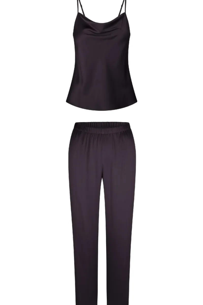 2 Piece Lingerie Sets | Lingerie Sets>Lingadore Satin Cami Top & Pants Pyjama Set Dark Pepper