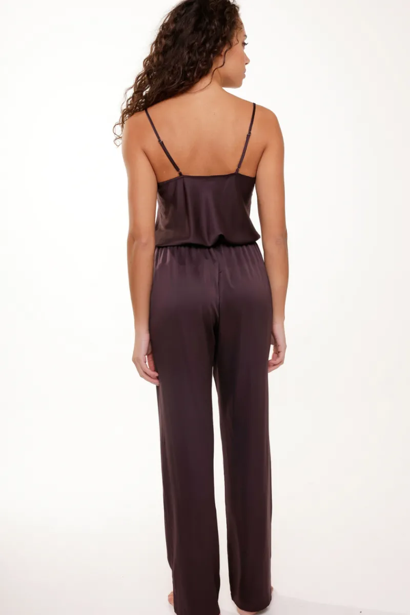 2 Piece Lingerie Sets | Lingerie Sets>Lingadore Satin Cami Top & Pants Pyjama Set Dark Pepper