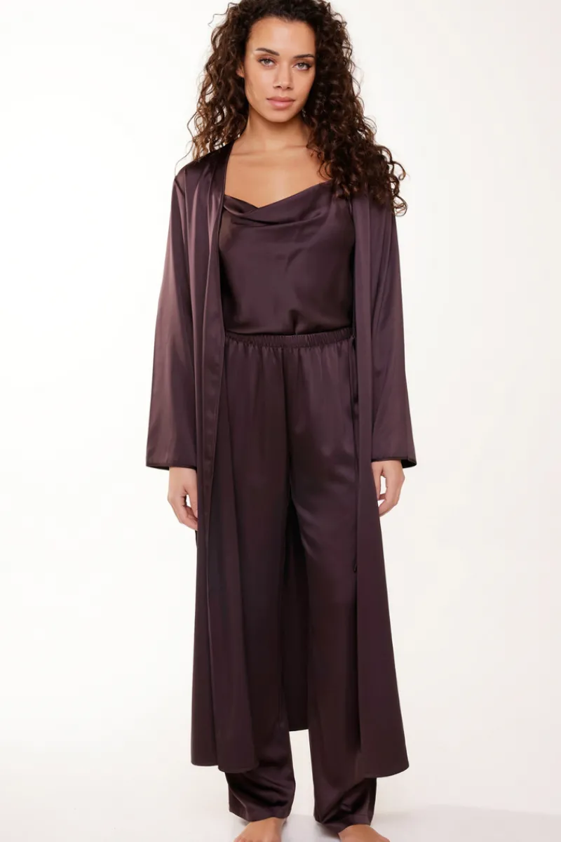 2 Piece Lingerie Sets | Lingerie Sets>Lingadore Satin Cami Top & Pants Pyjama Set Dark Pepper