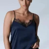 Pyjama Tops | Luxury French Lingerie>Simone Pérèle Satin Secrets Camisole Full Moon