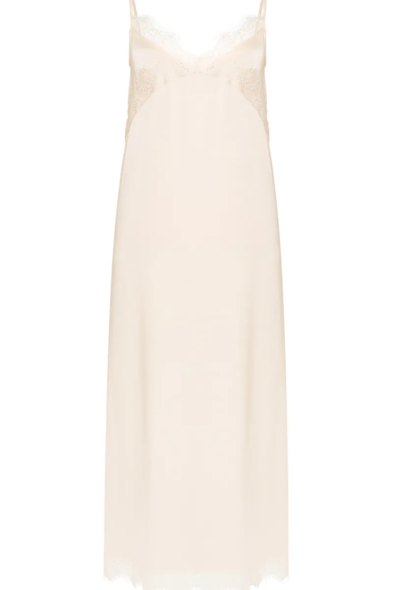 Nighties, Babydolls & Chemises | Bridal & Honeymoon Lingerie>Simone Pérèle Satin Secrets Long Nightdress in Rose Sakura, Size 1 (UK 8-10)