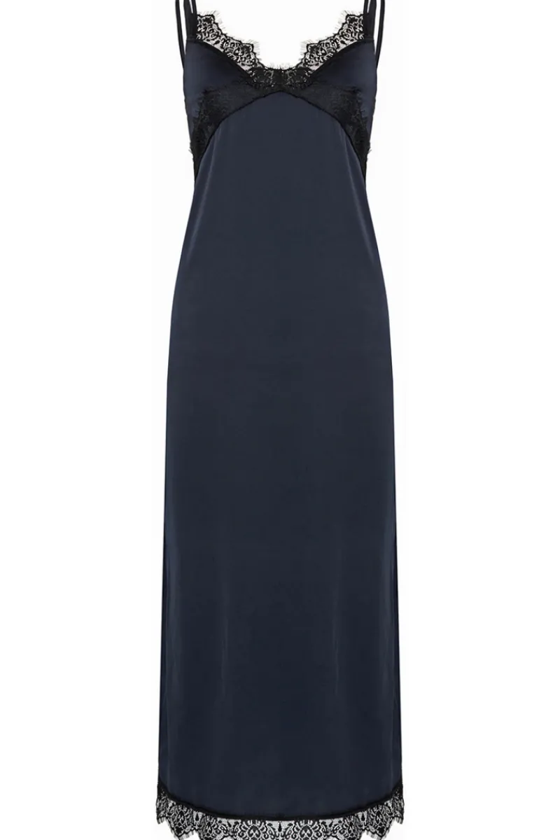 Nighties, Babydolls & Chemises | Luxury French Lingerie>Simone Pérèle Satin Secrets Long Nightdress in Full Moon