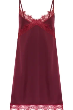 Nighties, Babydolls & Chemises | Red Lingerie>Simone Pérèle Satin Secrets Nightdress Spinel Red, Size 2 (UK 10-12)